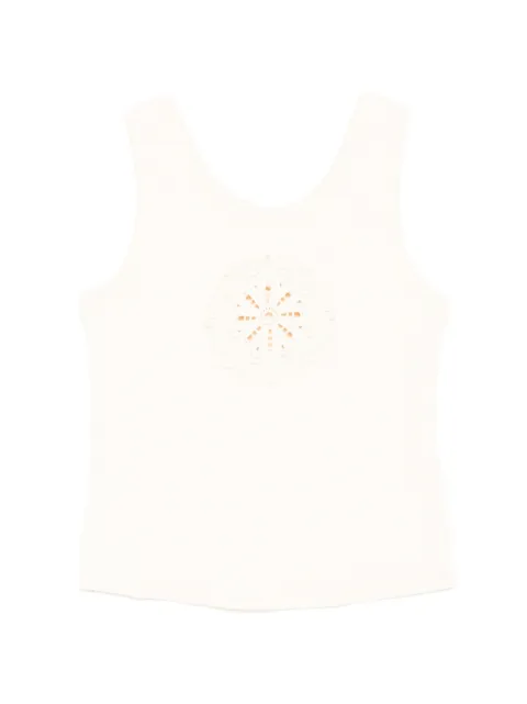 ZIMMERMANN Kids guipure-lace ribbed-knit top