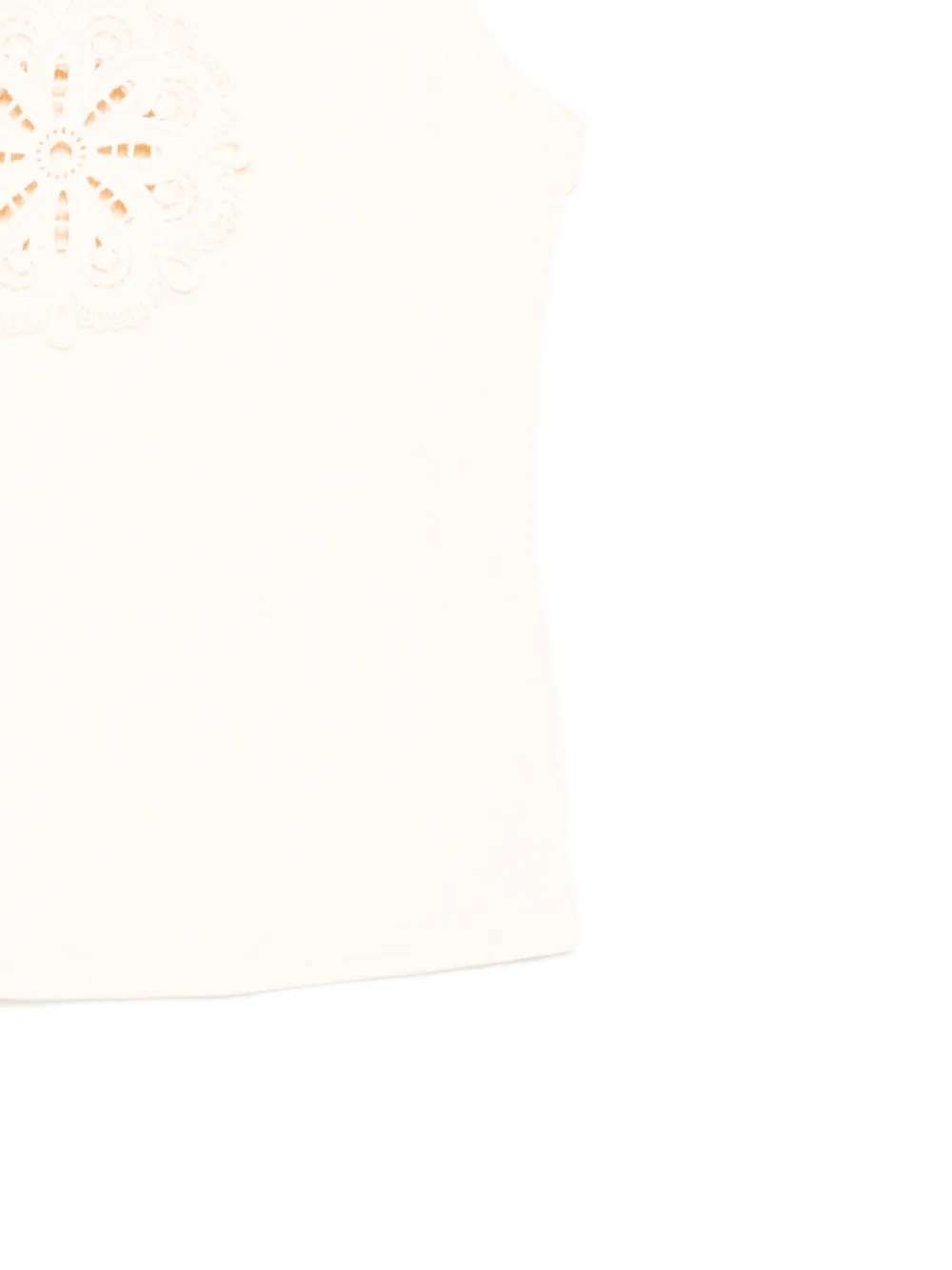 ZIMMERMANN Kids Ribgebreide top met guipure-kant Beige