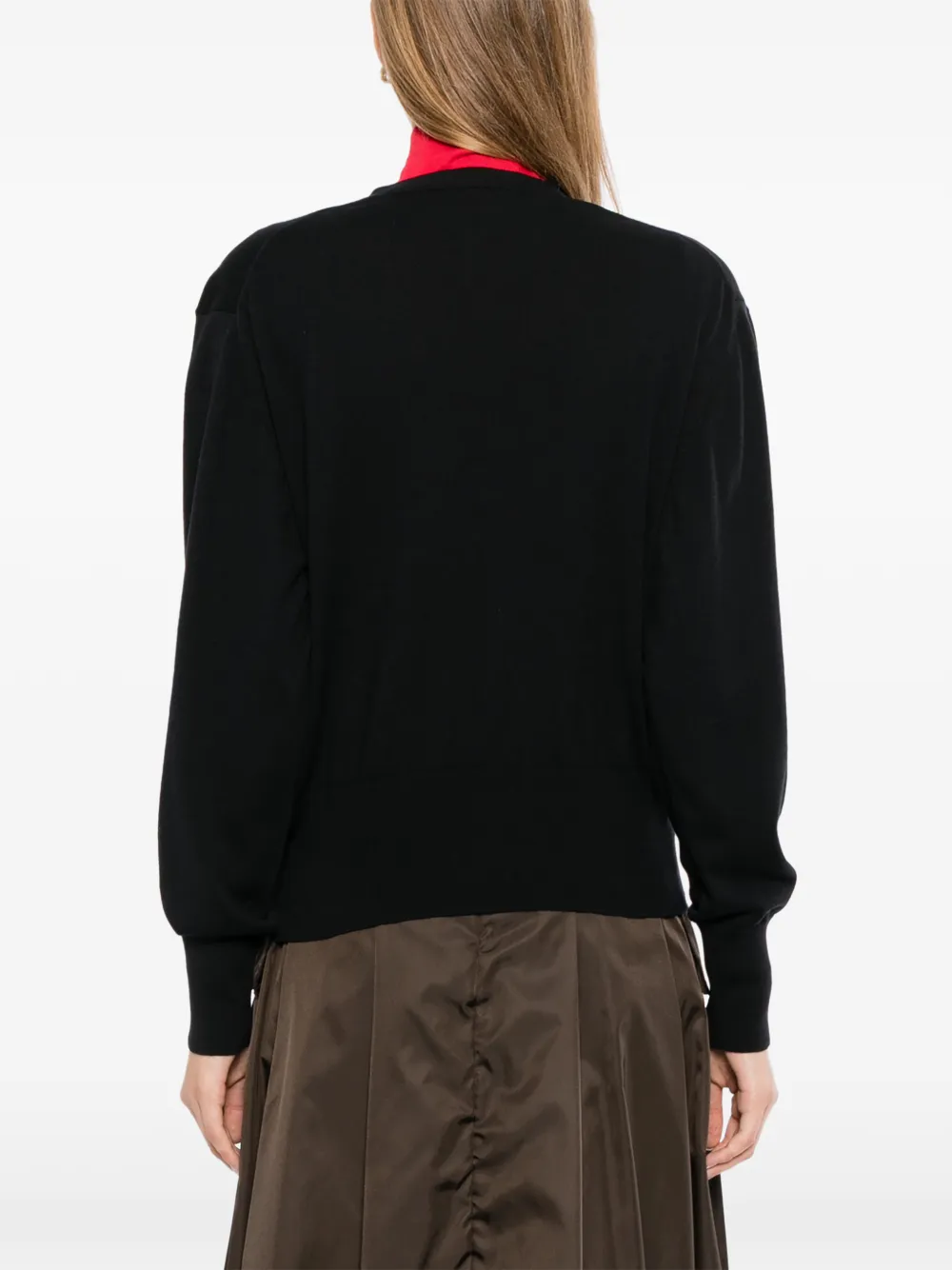 Kenzo Vest met V-hals en bloem intarsia Zwart