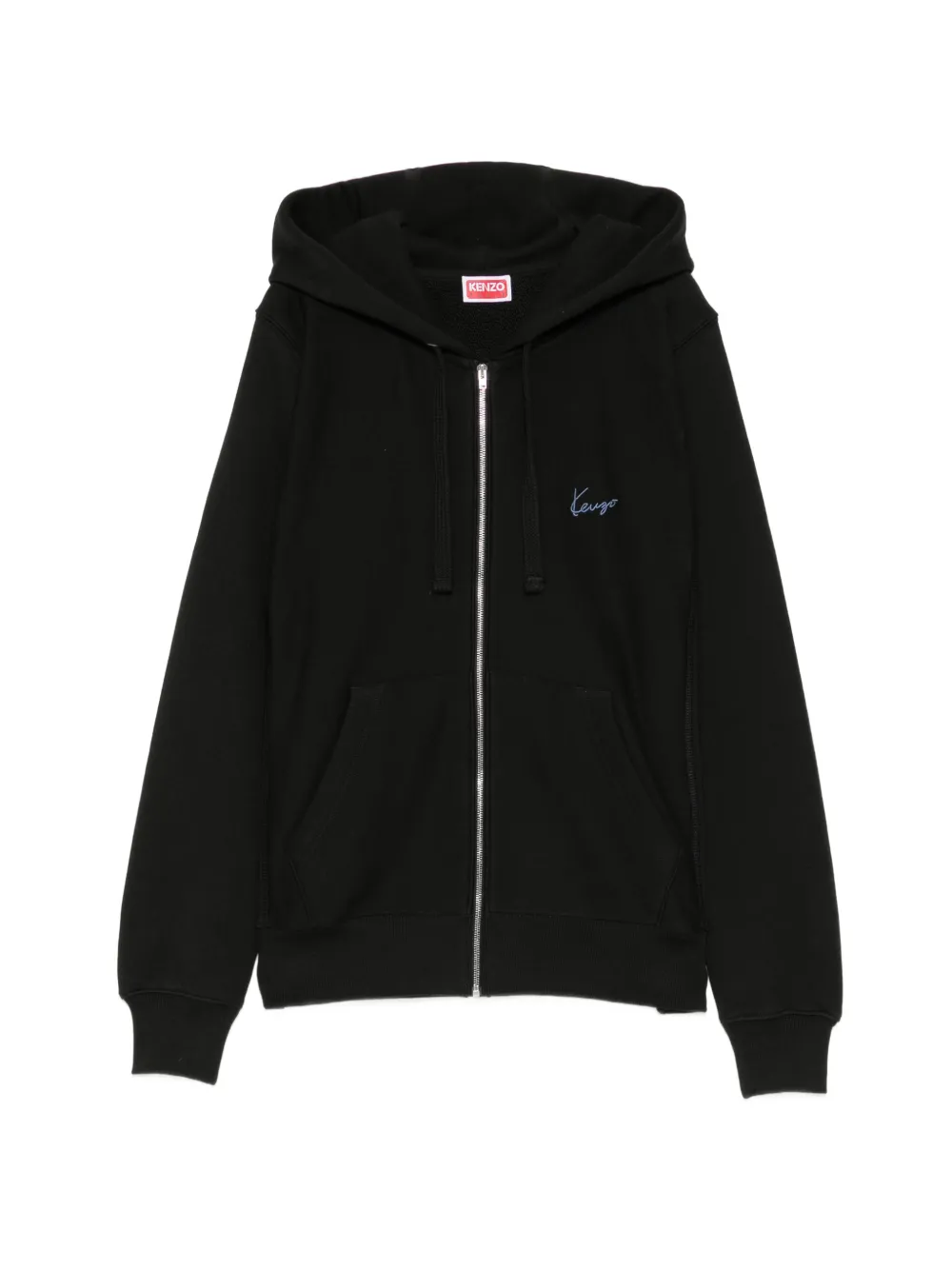 Kenzo Felpa con logo ricamato e zip - Nero