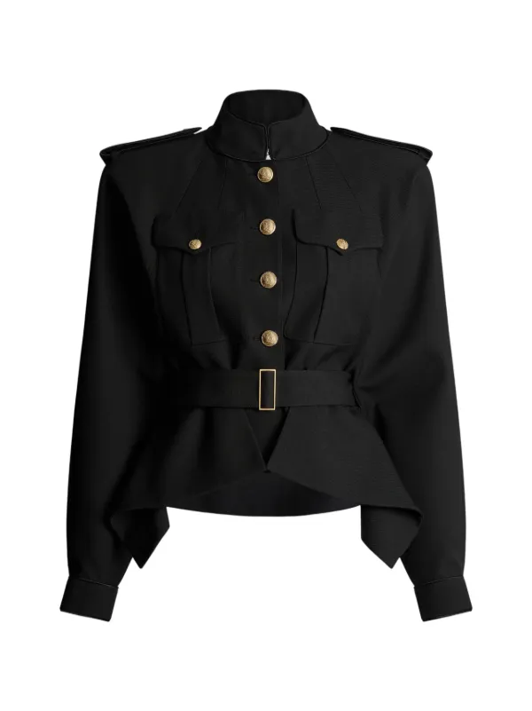 Balmain Wool Signature Jacket in Black