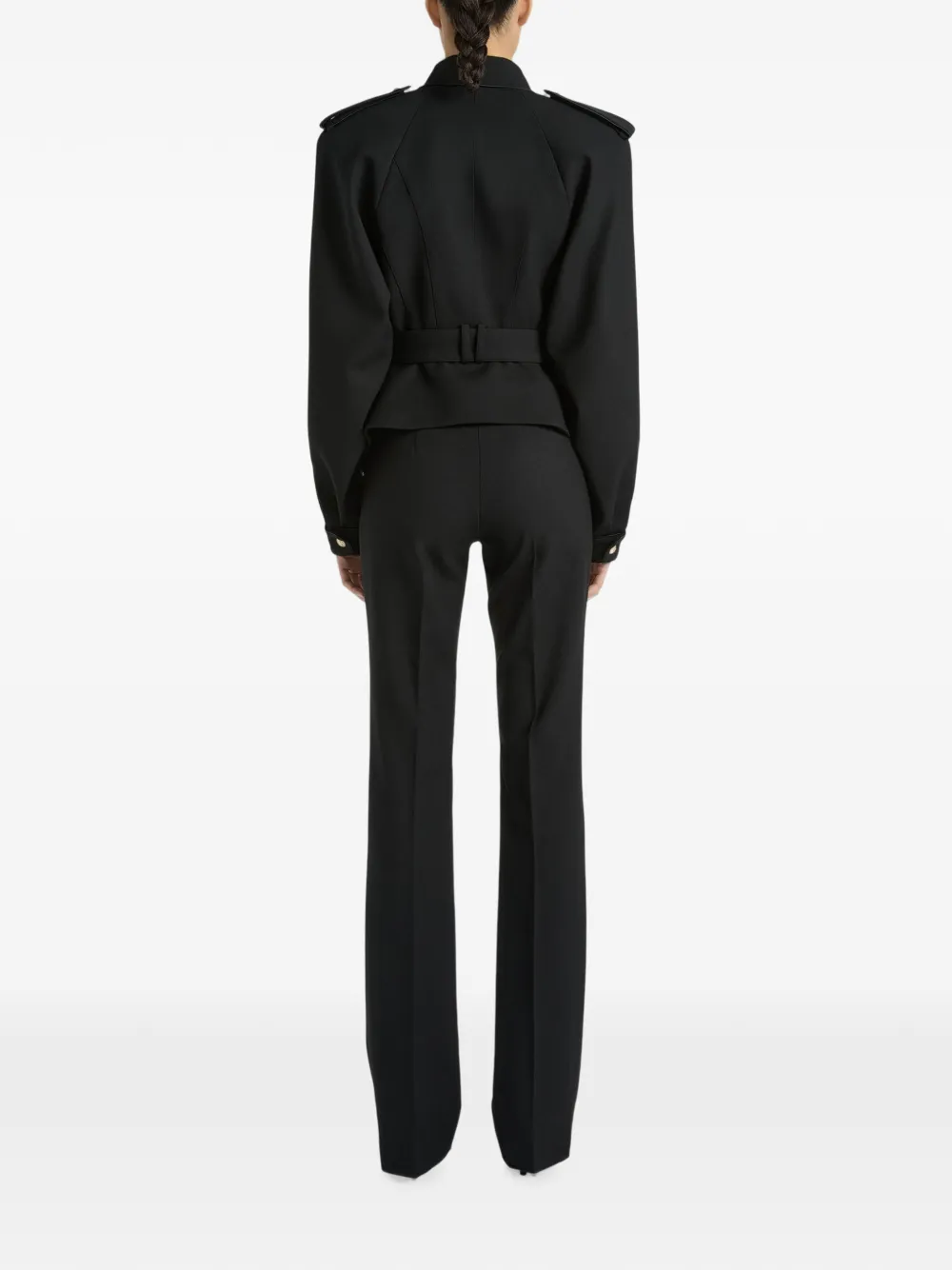 Balmain Garbadine wollen plooibroek Zwart