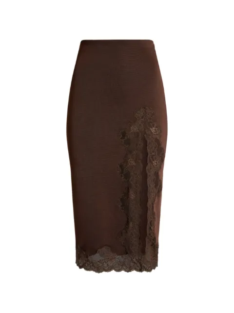 Balmain knit midi skirt with lace