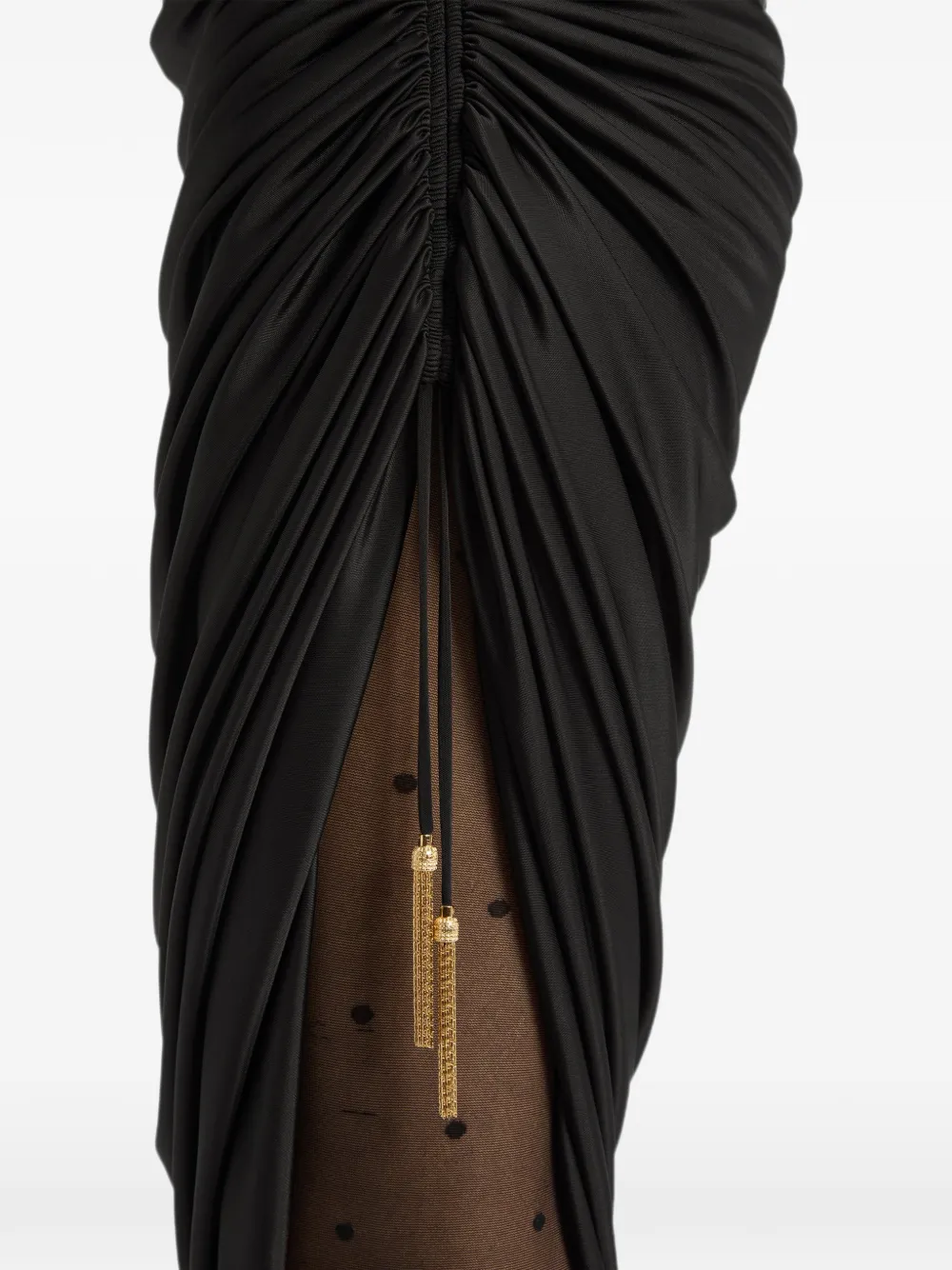 Balmain Jersey midi-rok met split Zwart