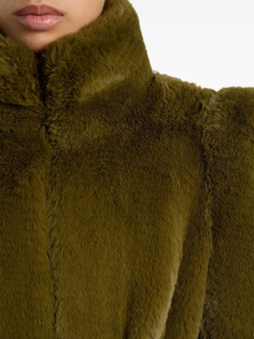 Balmain Jas van imitatiebont Groen