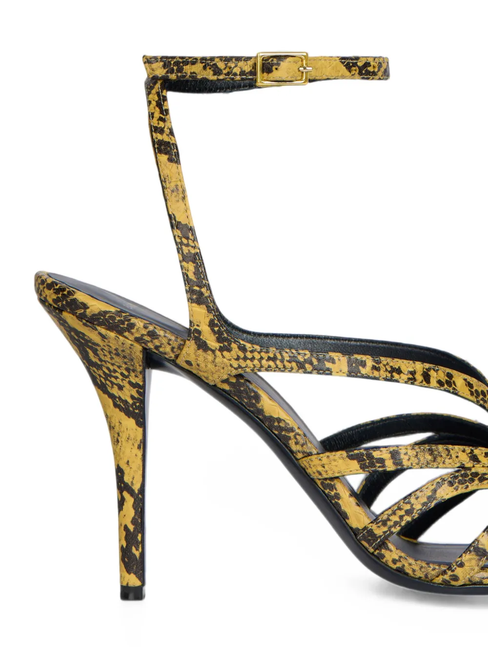 Balmain Sandalen met python-effect Geel