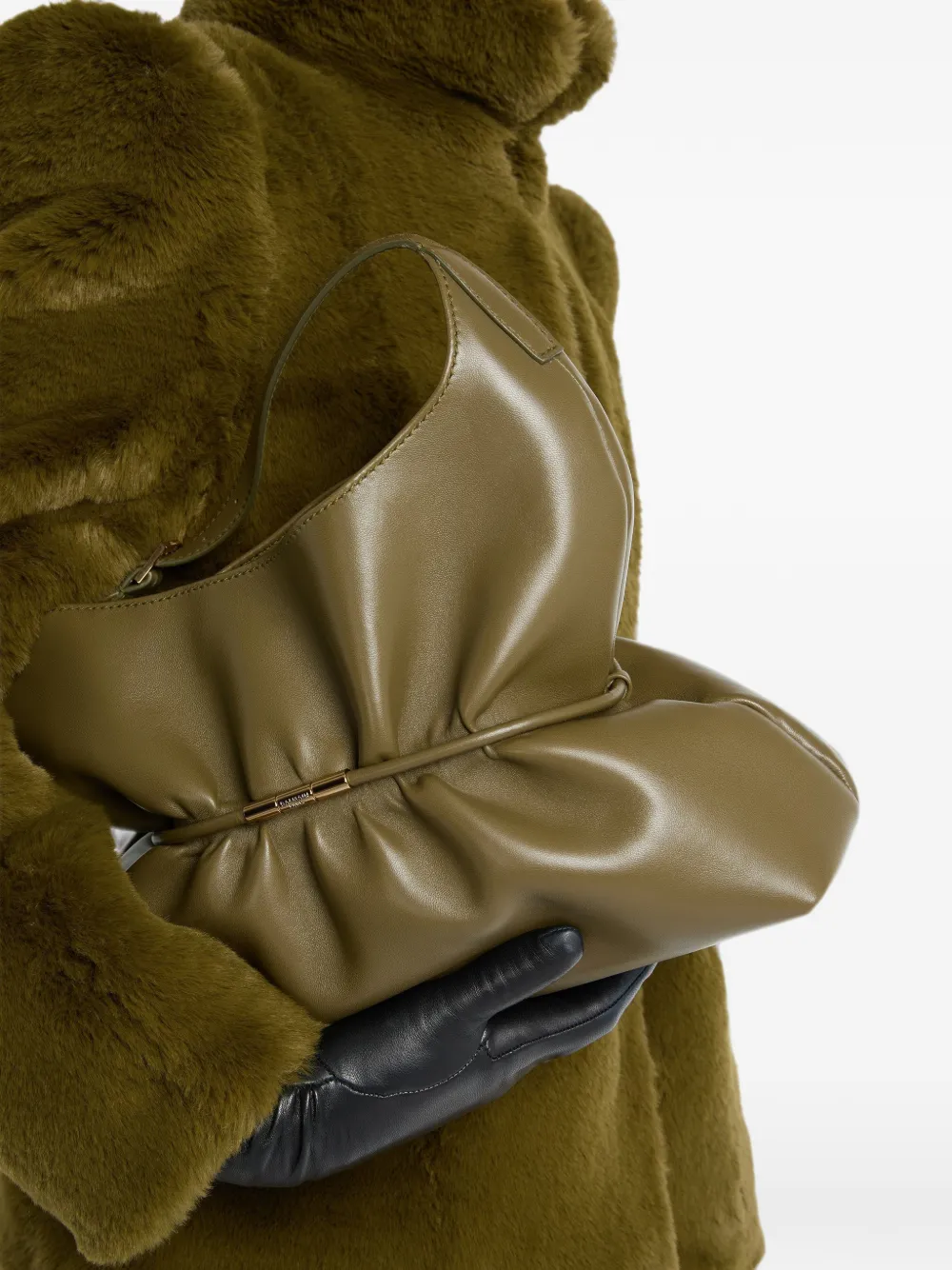 Balmain Medium Sphynx tas van glad leer Groen