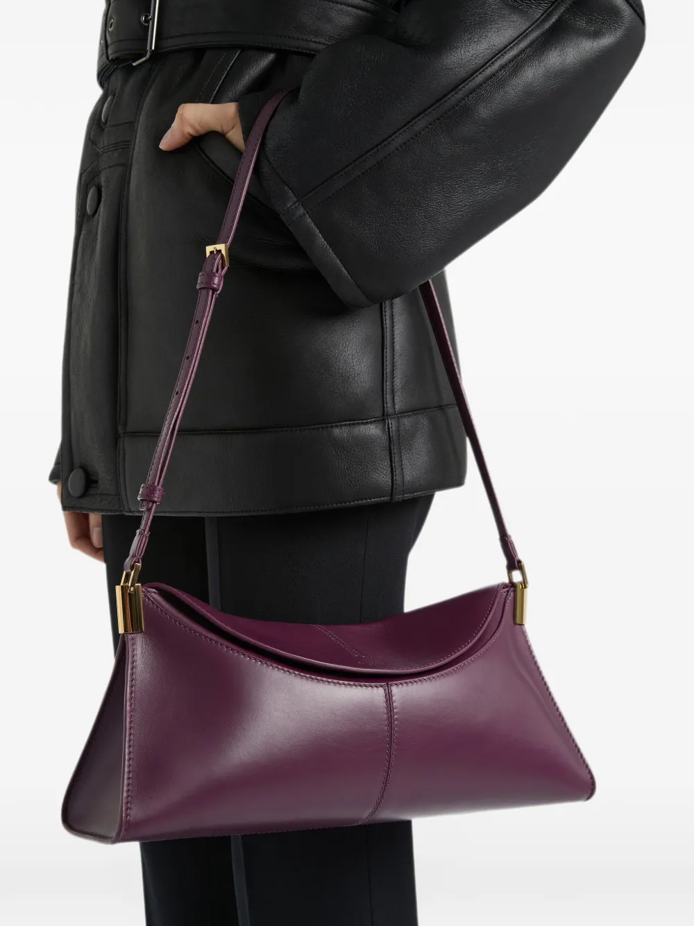 Balmain 64-83 medium tas van glad leer Paars