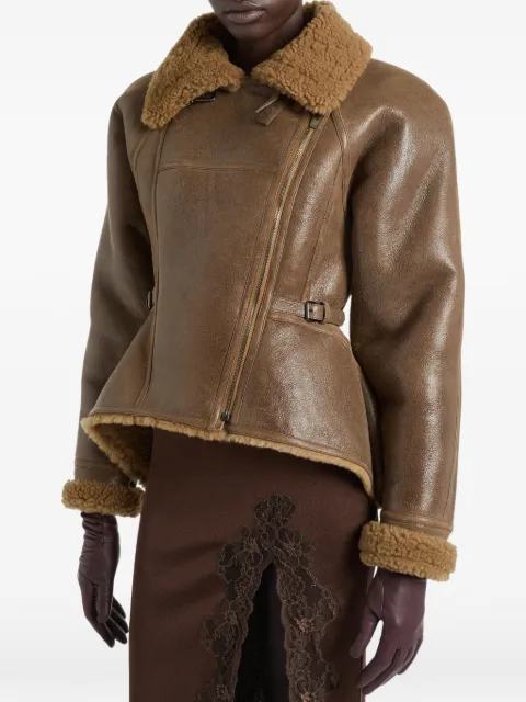 Balmain shearling peplum jacket