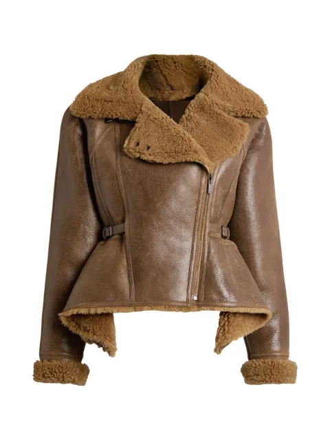 Balmain shearling peplum jacket