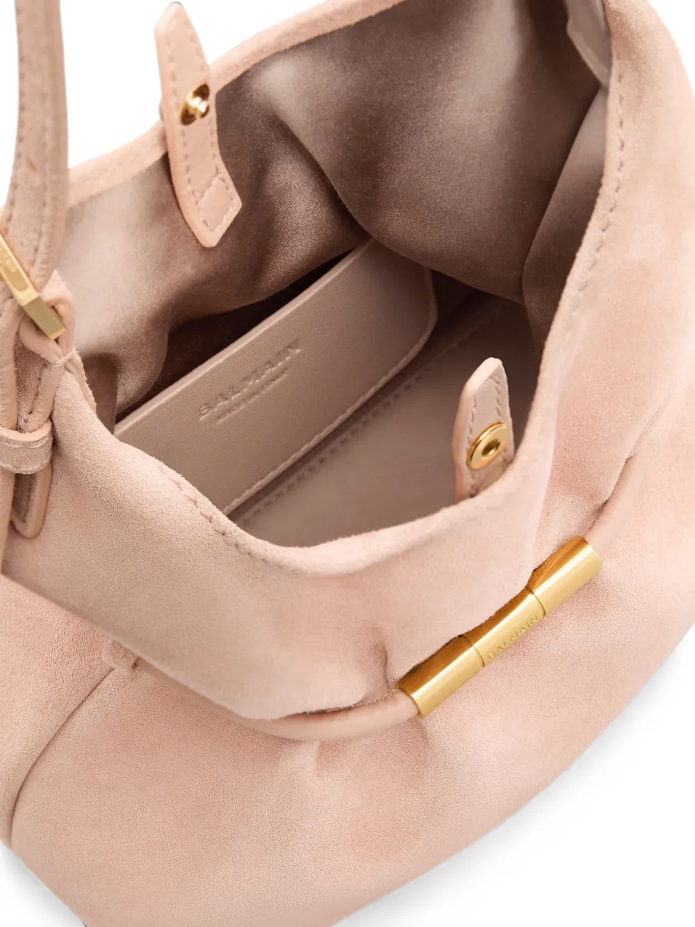 Balmain Sphynx suède mini-tas Roze