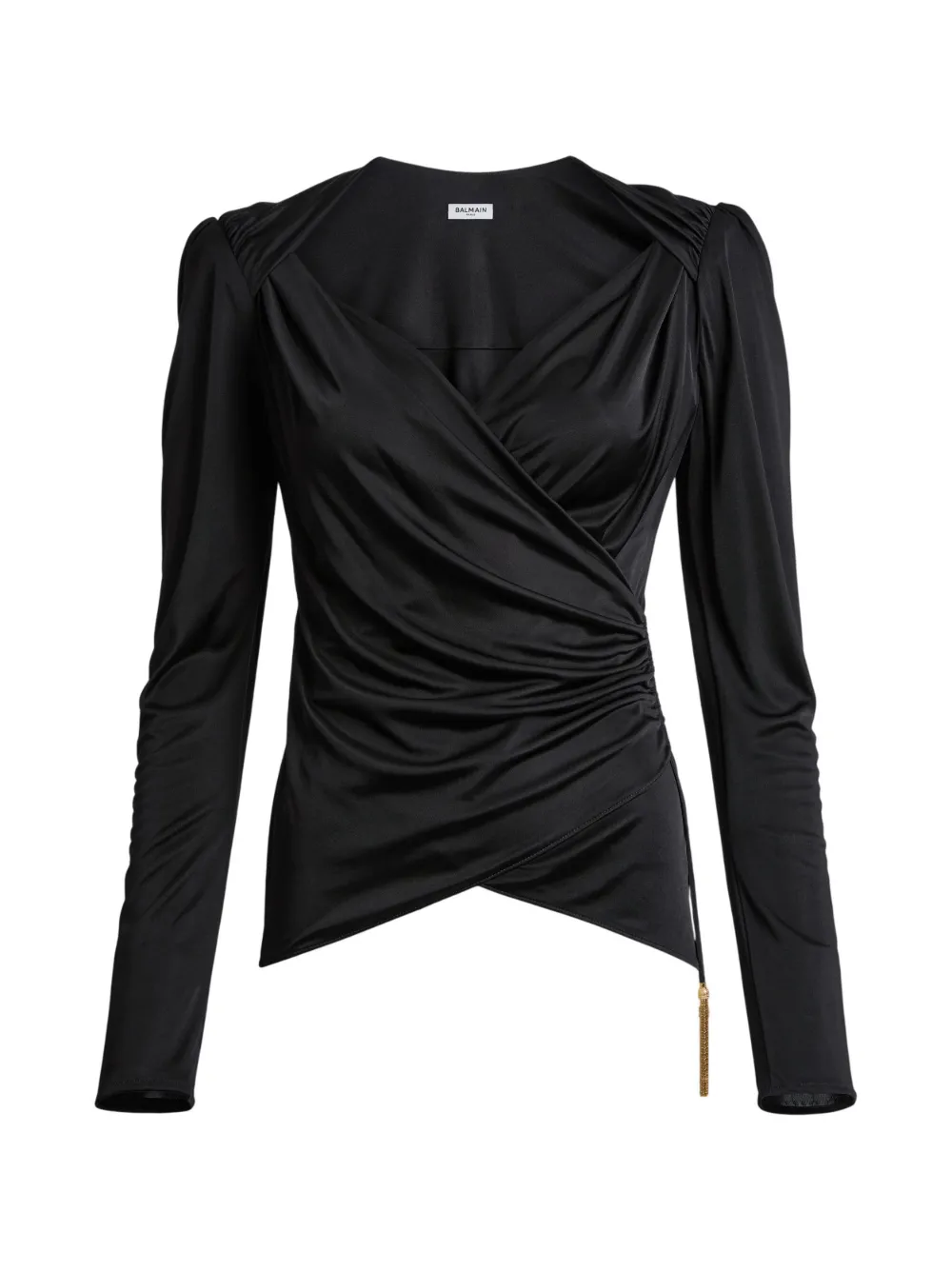 Balmain Top drappeggiato - Nero