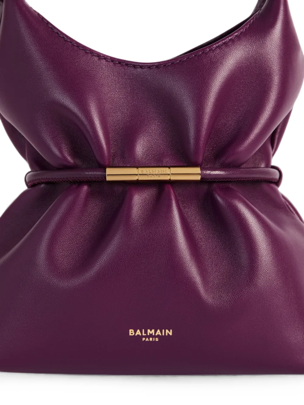 Balmain Sphynx Mini Bag in Smooth Leather in Purple, view 5