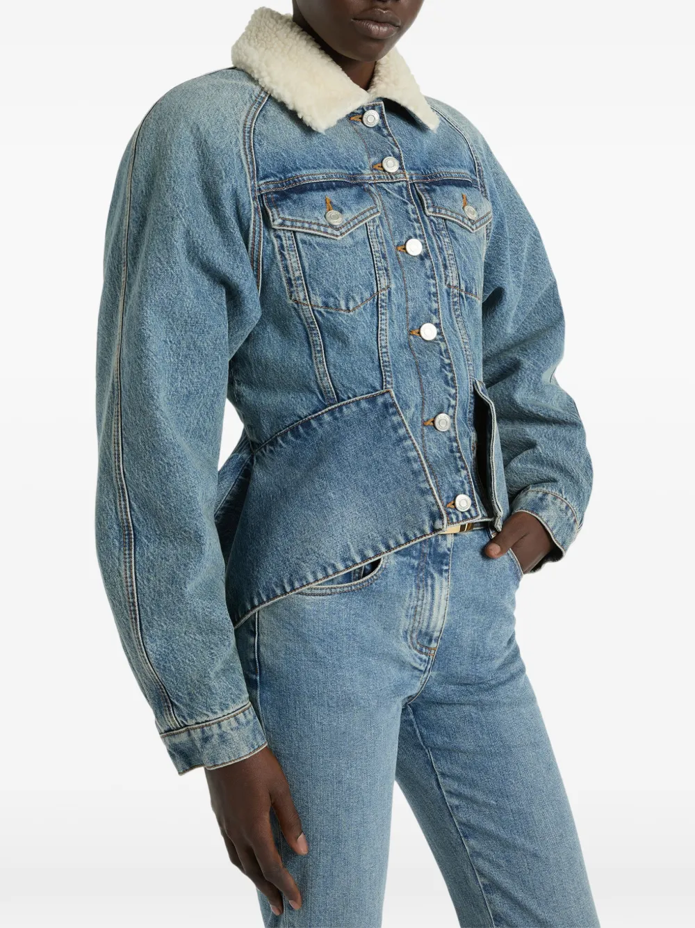 Balmain Vervaagd denim jack Blauw