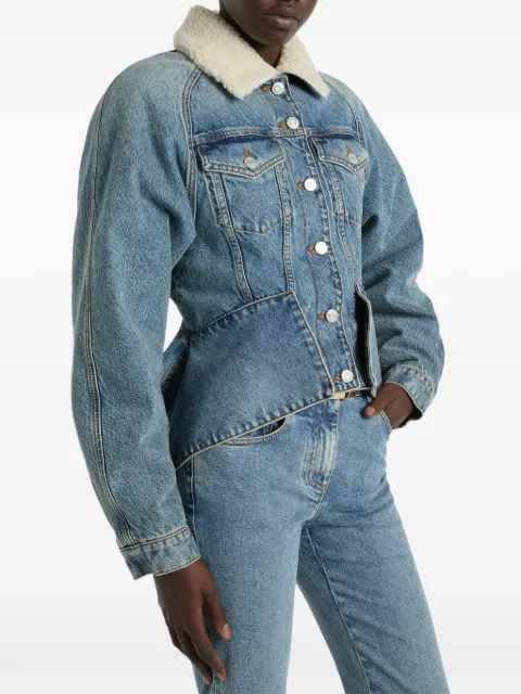 Balmain faded denim peplum jacket
