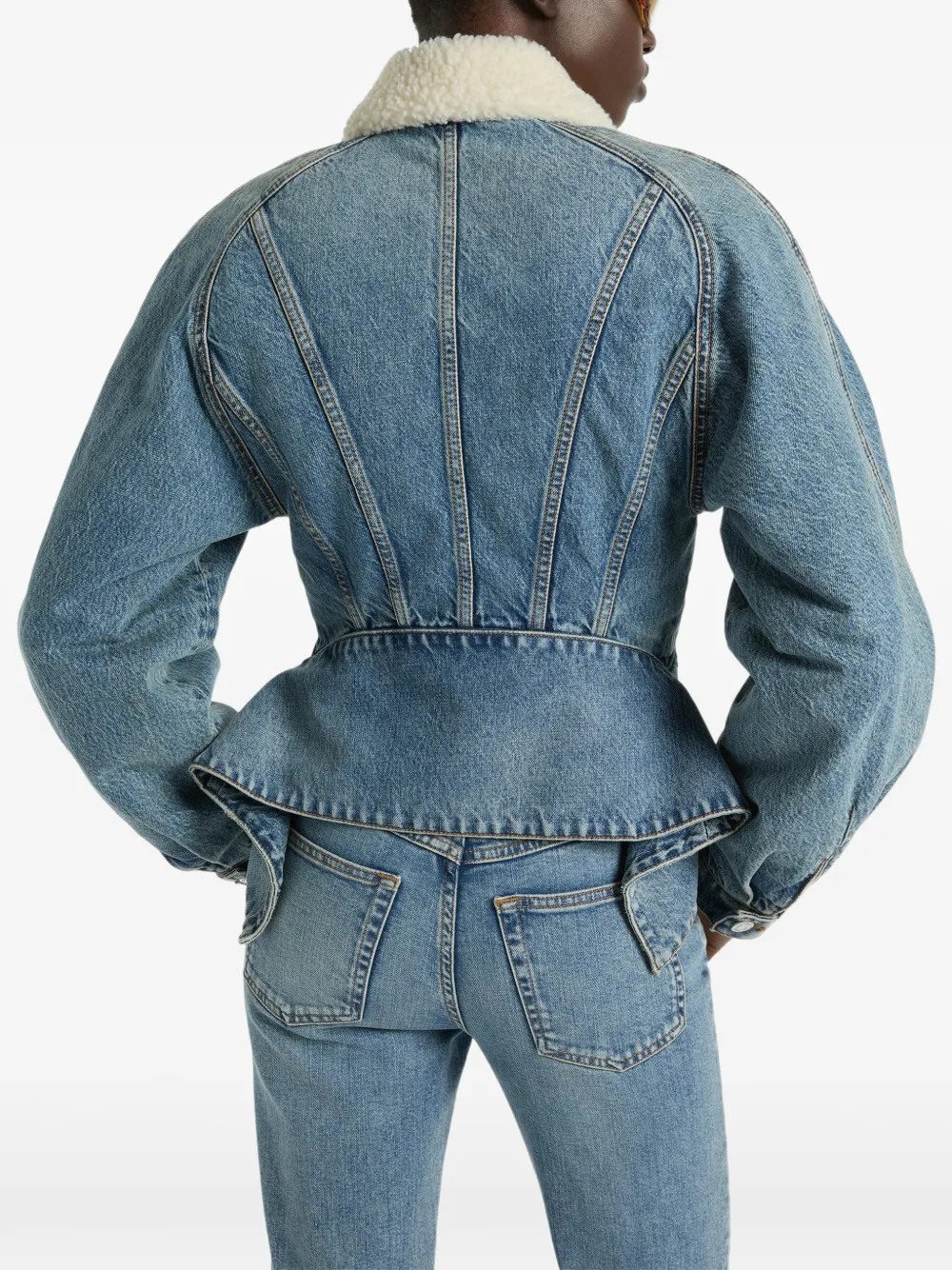 Balmain Vervaagd denim jack Blauw