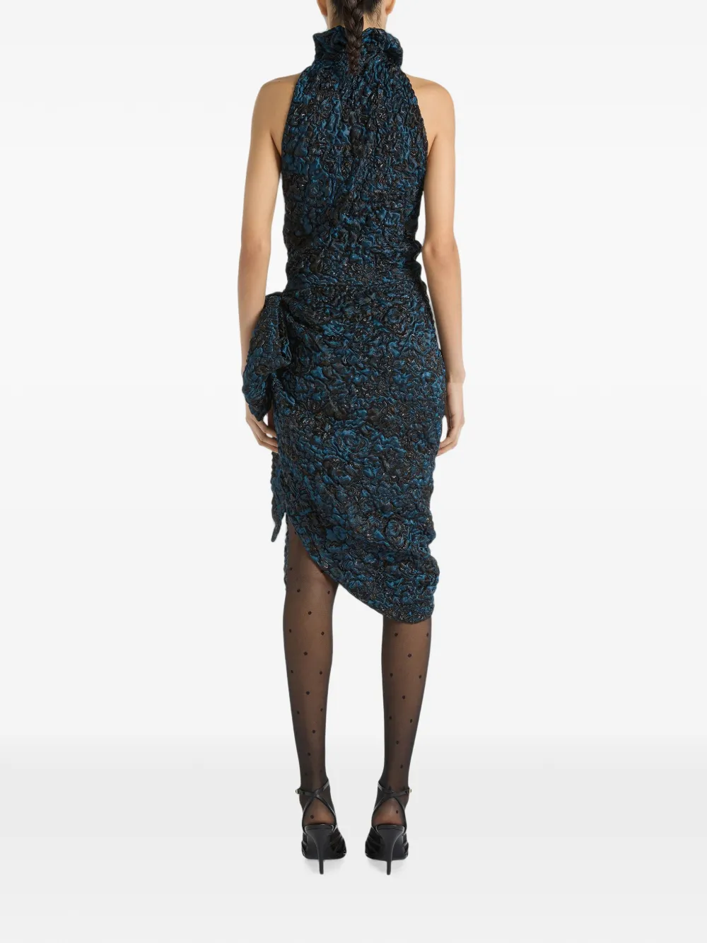 draped cloqué jacquard dress, image 6 of 8