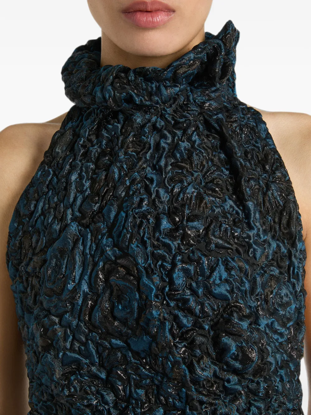 draped cloqué jacquard dress, image 7 of 8