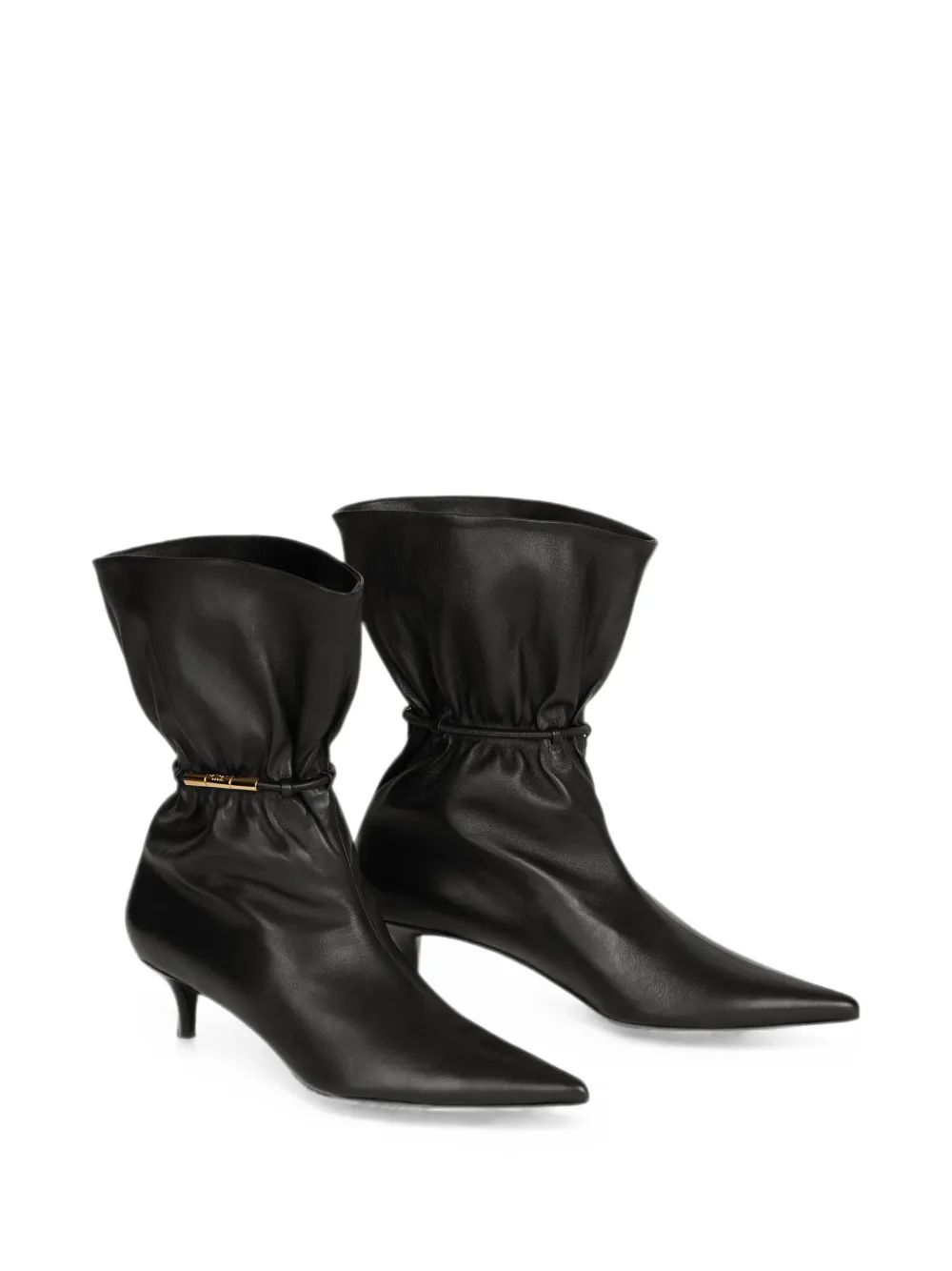 Balmain Sphynx gladde leren enkellaarzen Zwart