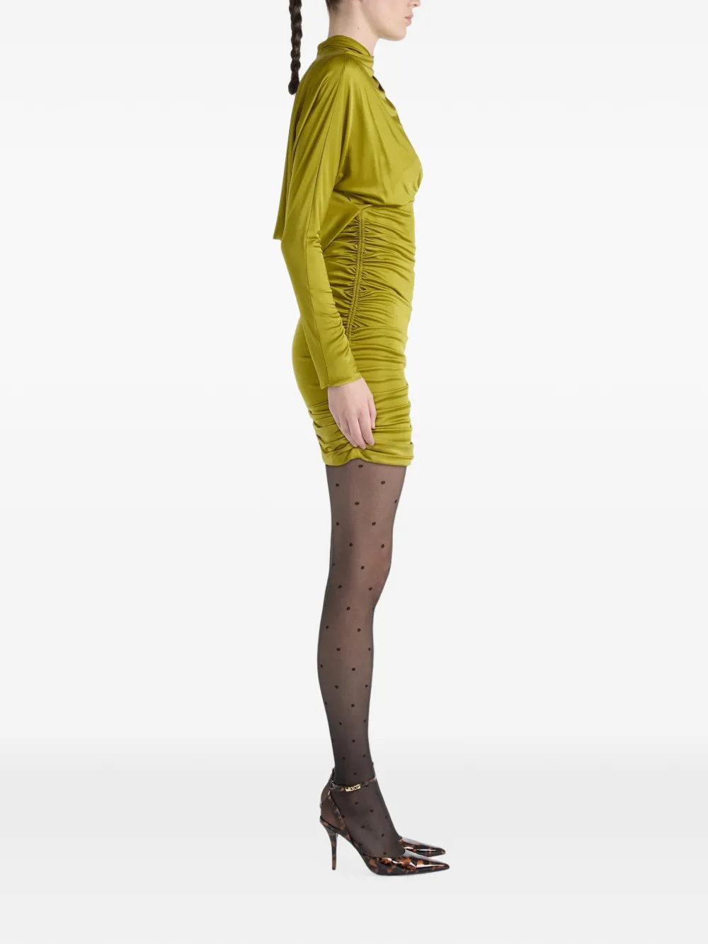 Balmain Gedrapeerde jersey jurk Groen