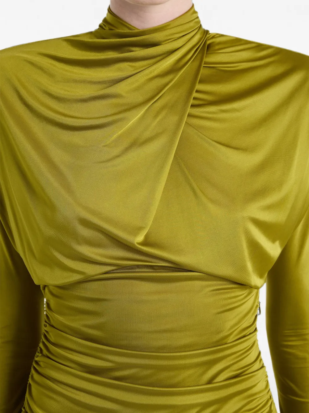 Balmain Gedrapeerde jersey jurk Groen