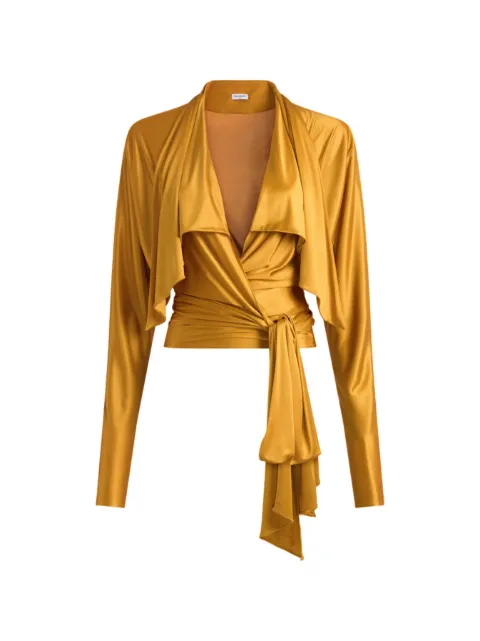 Balmain flowy jersey tie-front blouse