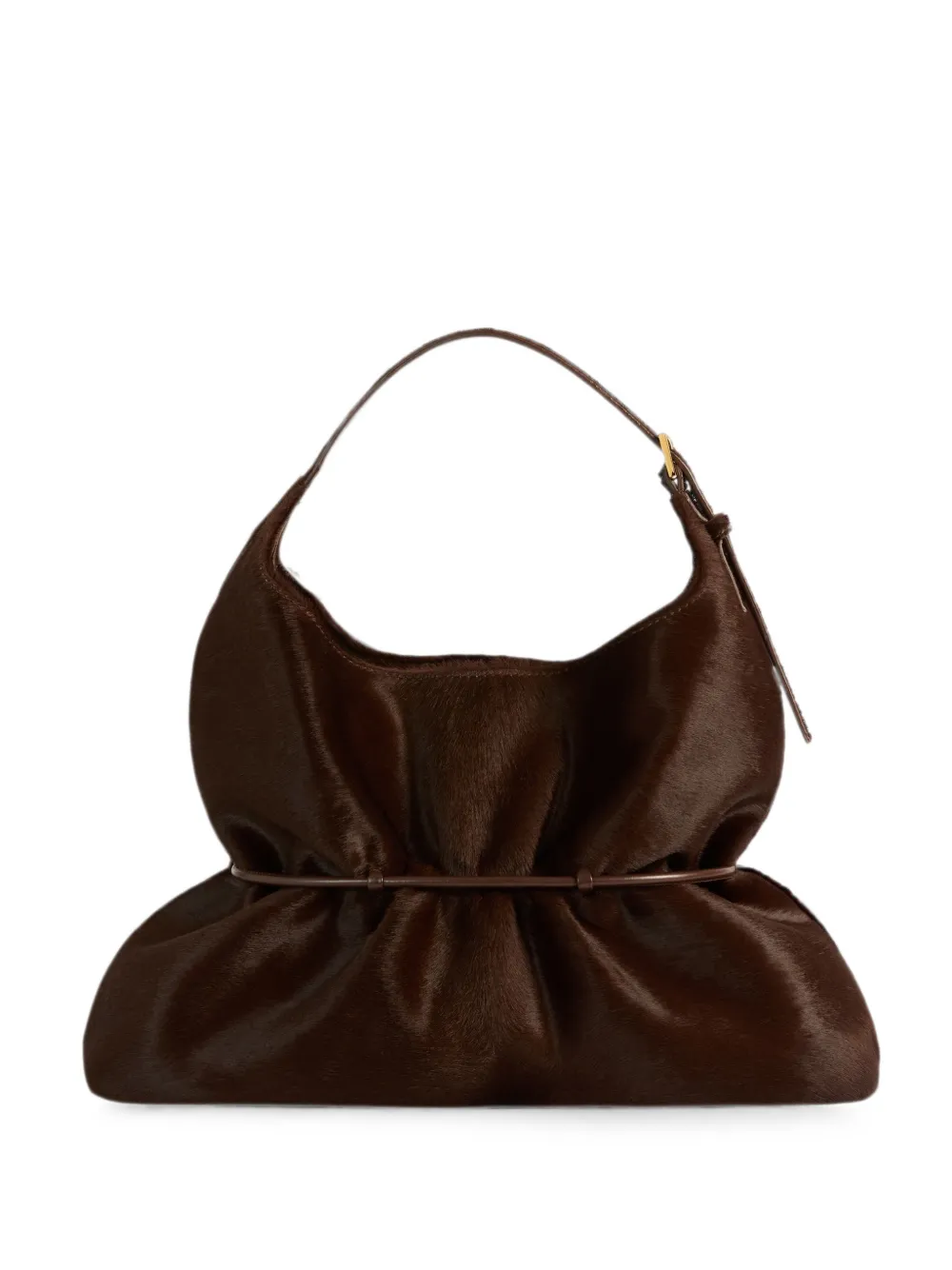 Balmain Medium Sphynx leren tas met pony-effect Bruin