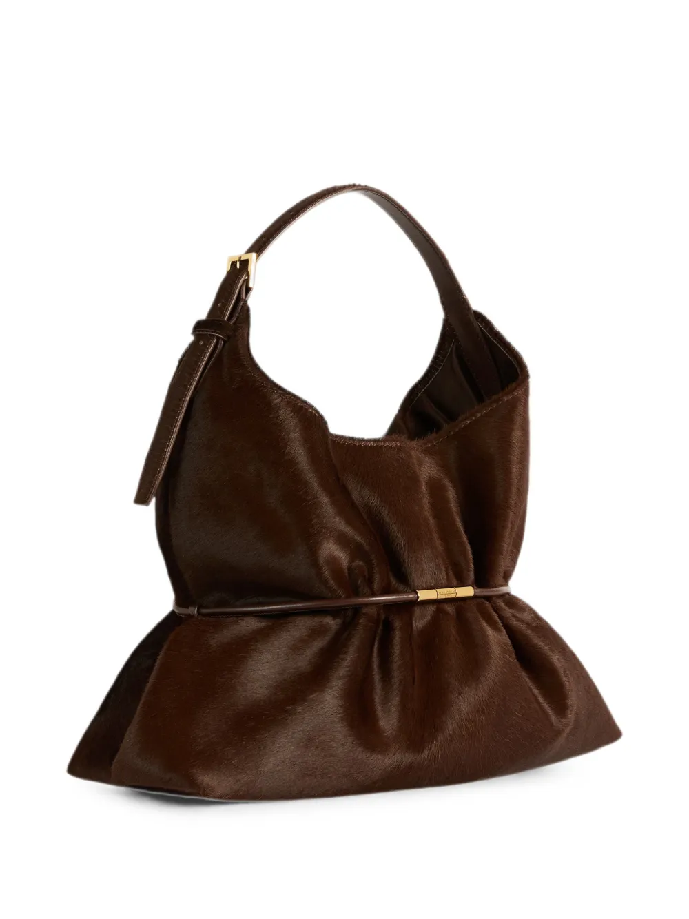 Balmain Medium Sphynx leren tas met pony-effect Bruin