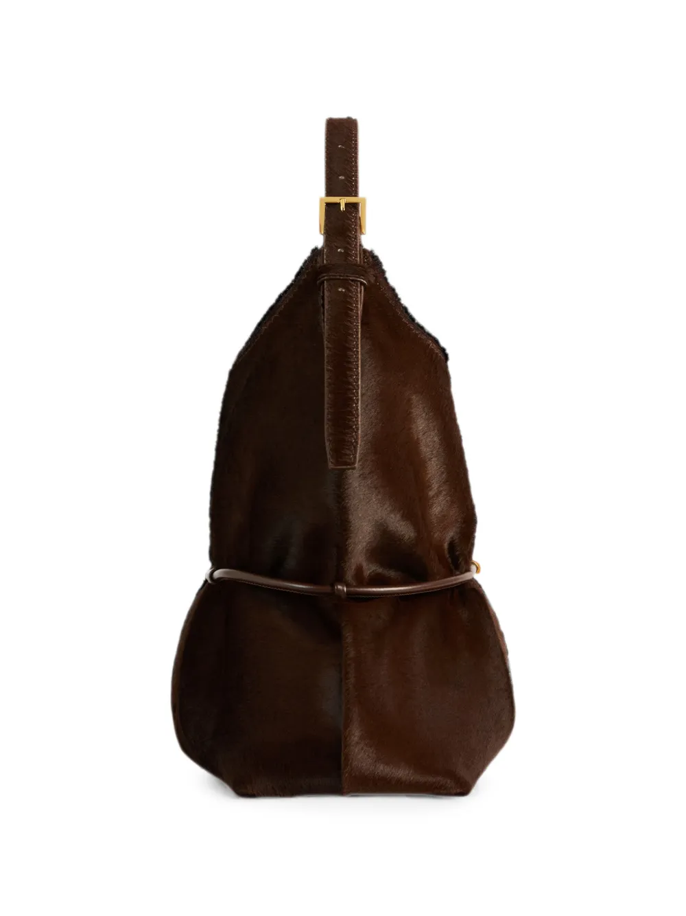 Balmain Medium Sphynx leren tas met pony-effect Bruin