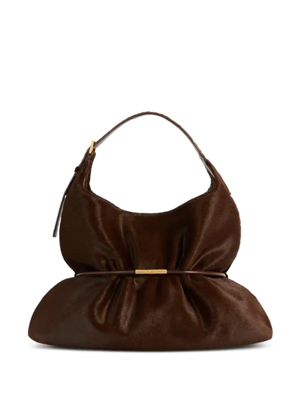 Balmain Sphynx Medium Bag in Pony-effect Leather in Brown