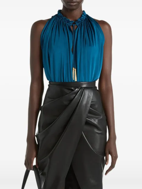 Balmain pleated flowing jersey top