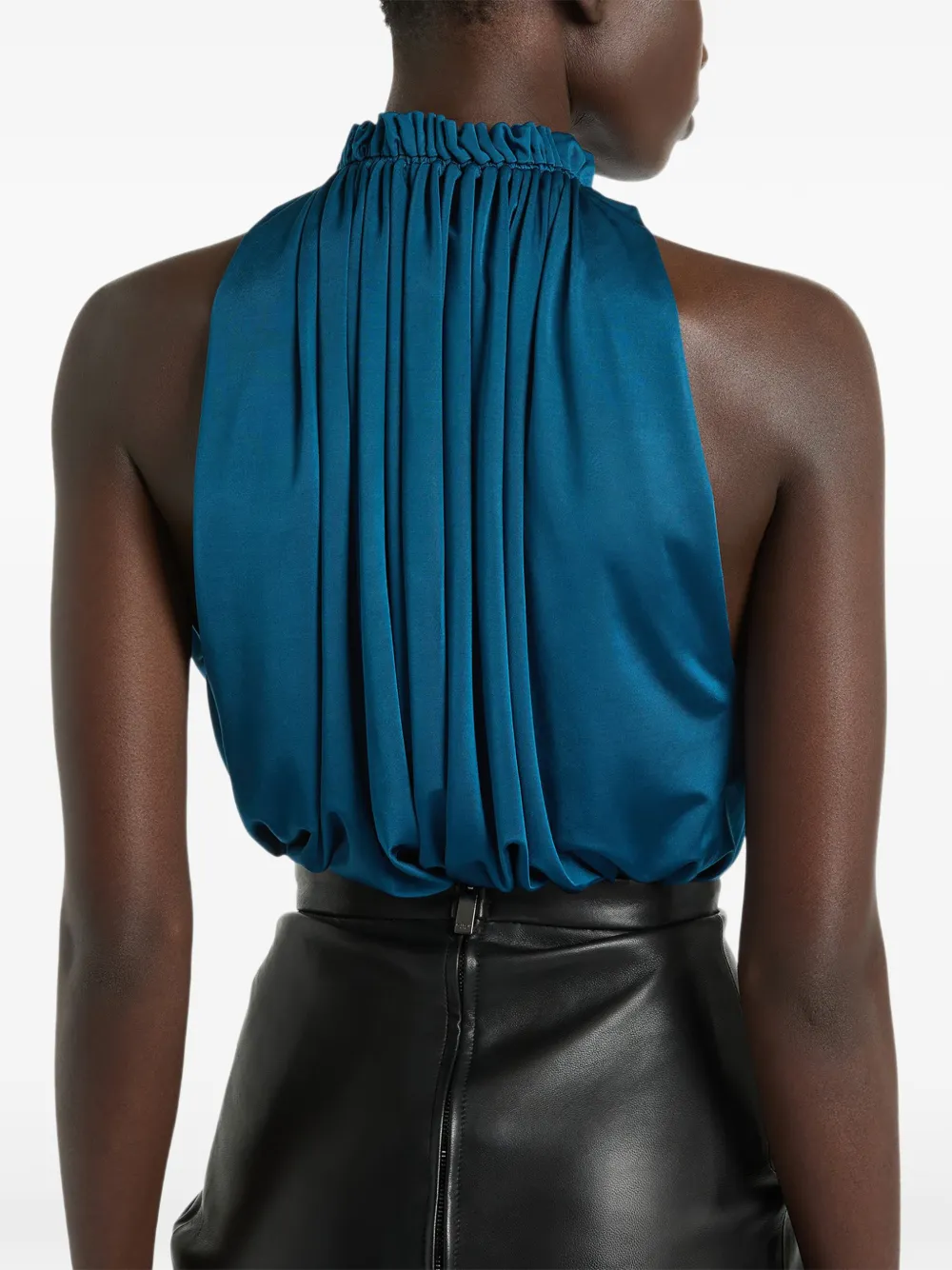 Balmain Geplooide jersey top Blauw