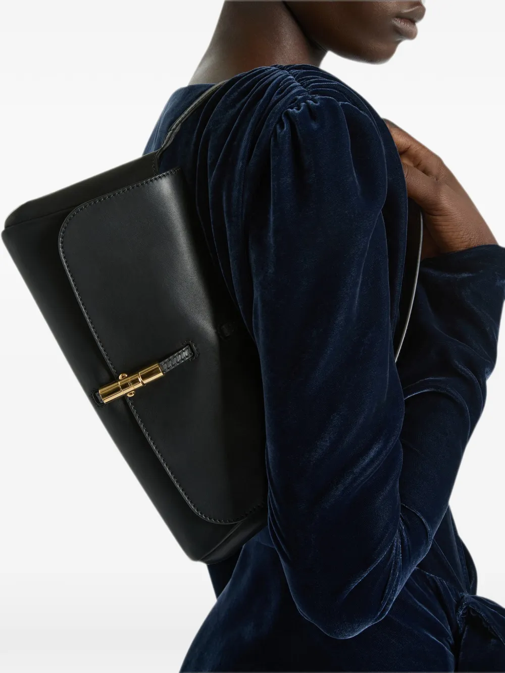 Balmain Metropolis tas van glad leer Zwart