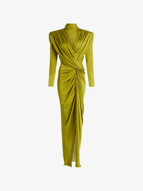 Balmain long silk chiffon dress