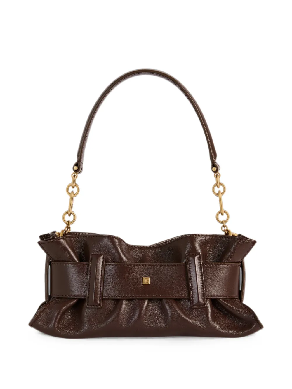 Balmain Kleine Anthem tas van glad leer Bruin
