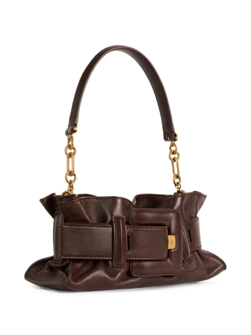 Balmain Kleine Anthem tas van glad leer Bruin