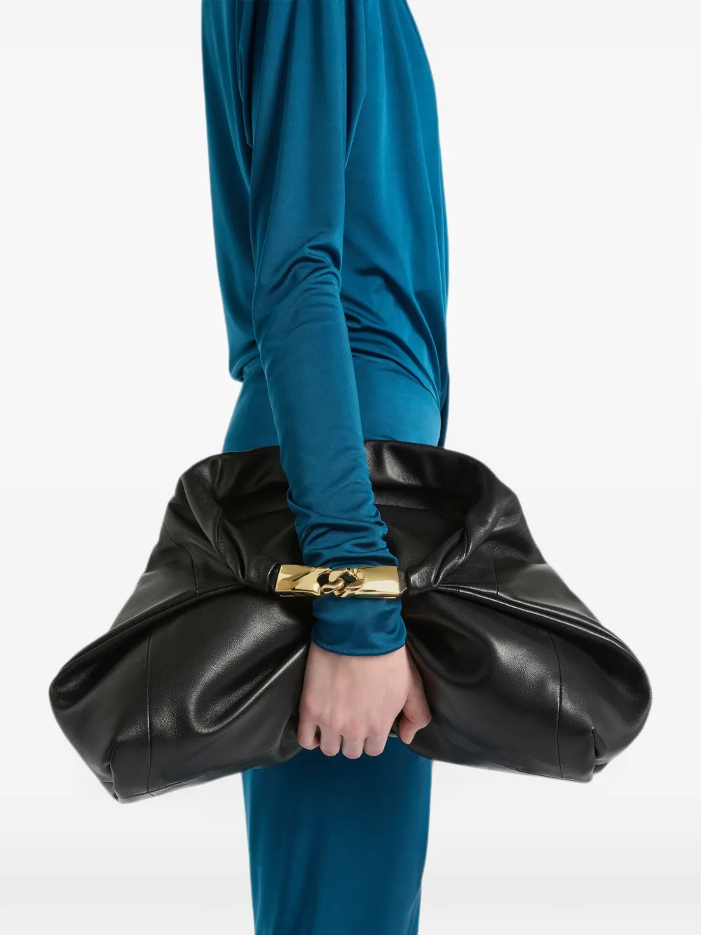 Balmain Medium Dinner At 8 tas van glad leer Zwart
