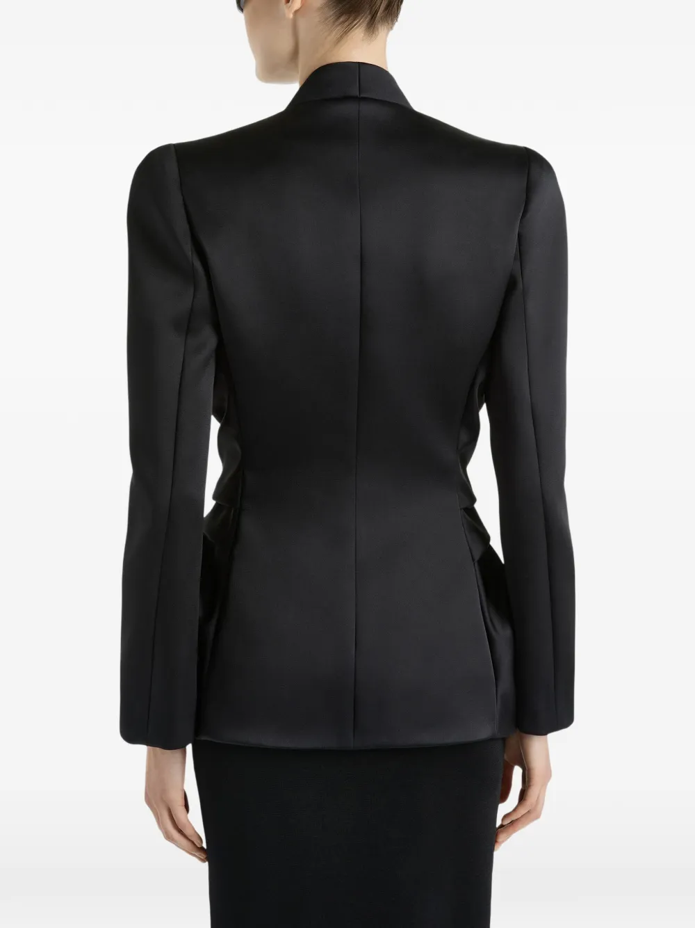 Balmain Satijnen crêpe jack met strikdetail Zwart