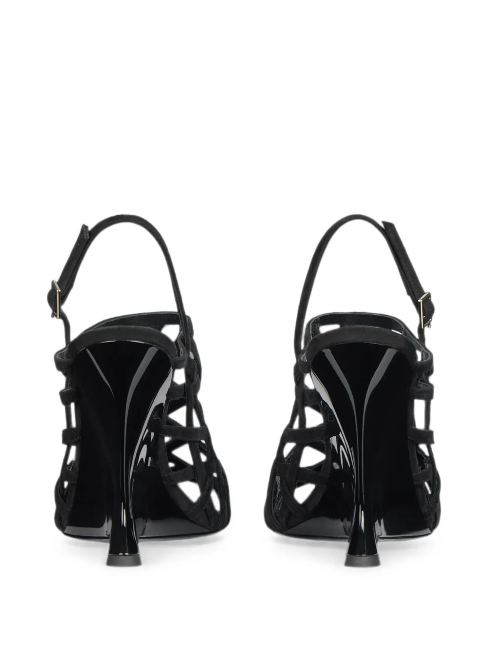 Balmain Suède sandalen met sleehak Zwart