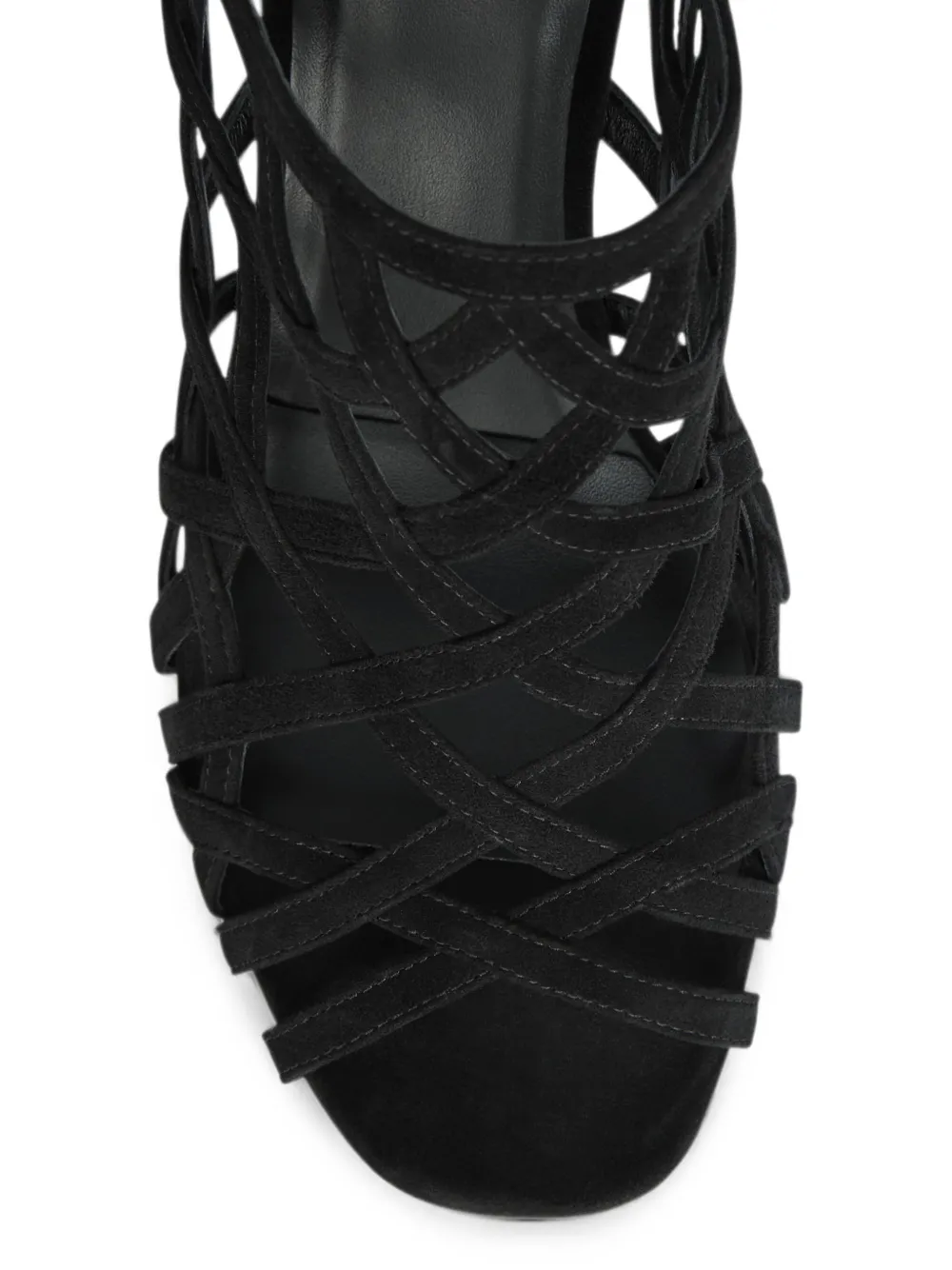 Balmain Suède sandalen met sleehak Zwart