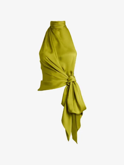 Balmain open-back silk chiffon top