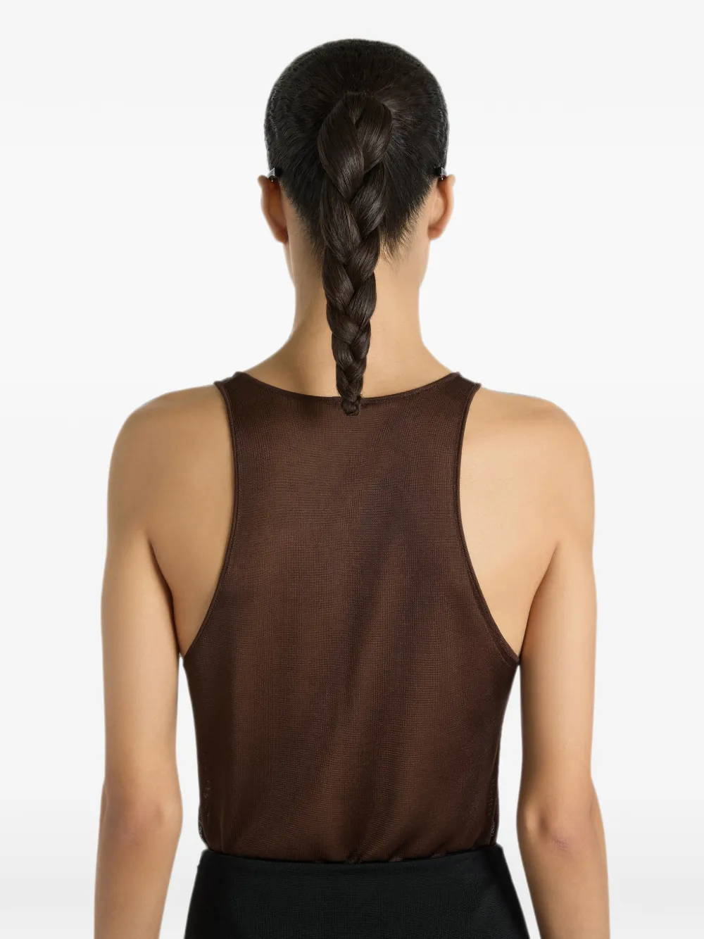 Balmain Gebreide top met kant Bruin