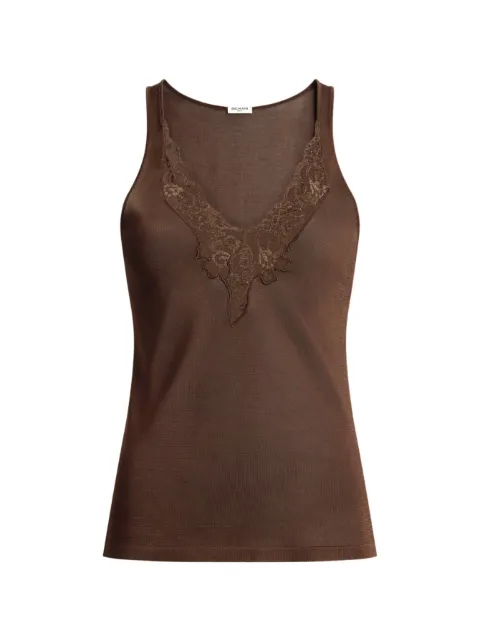 Balmain top tejido con encaje