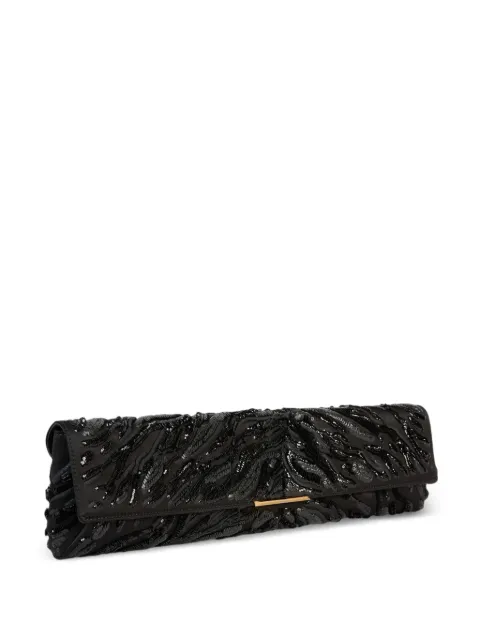 Balmain long clutch bag in embroidered satin