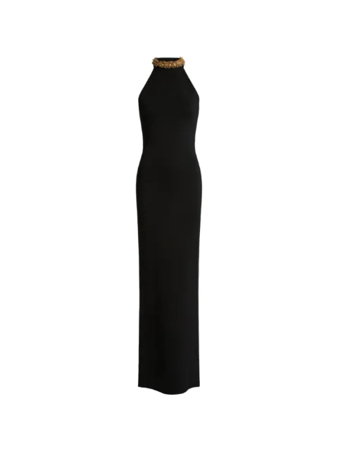 Balmain long Milano jersey dress with embroidery