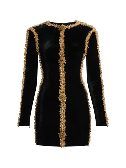 Balmain velvet dress with embroidered trim