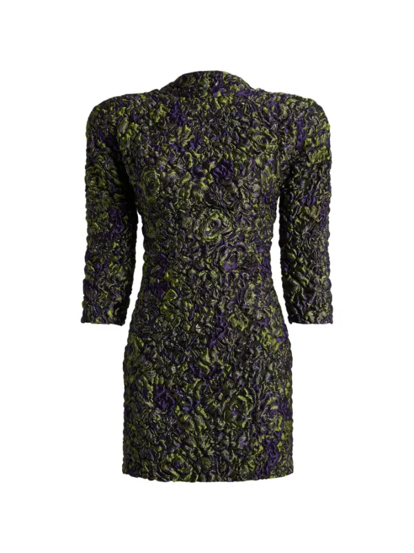 green balmain dress Cloqué Jacquard | Olivier rousteing
