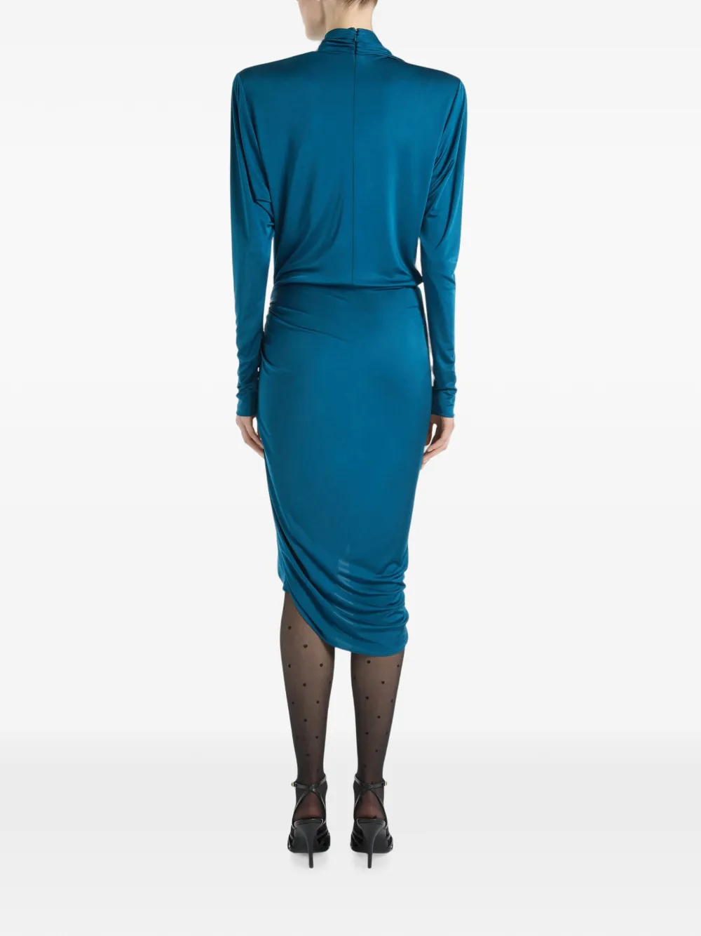 Balmain Gedrapeerde jersey jurk Blauw