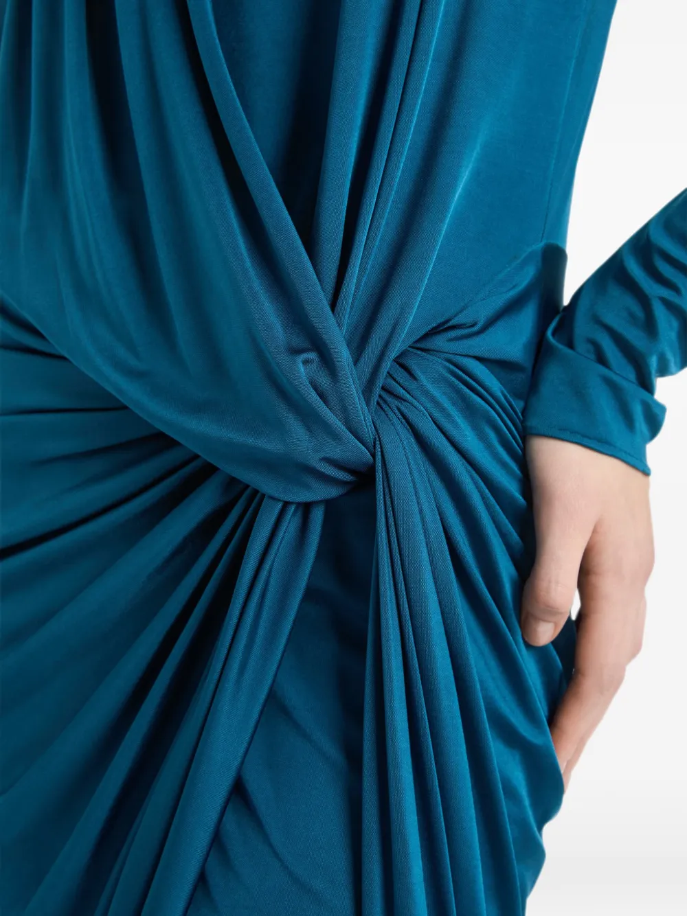 Balmain Gedrapeerde jersey jurk Blauw