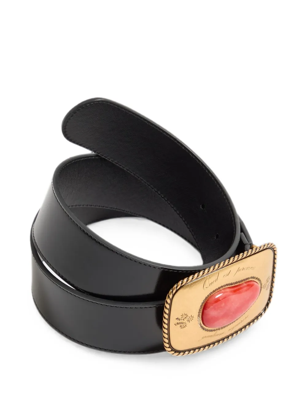 Valentino Garavani Gaudium riem van glanzend kalfsleer 40 mm Zwart